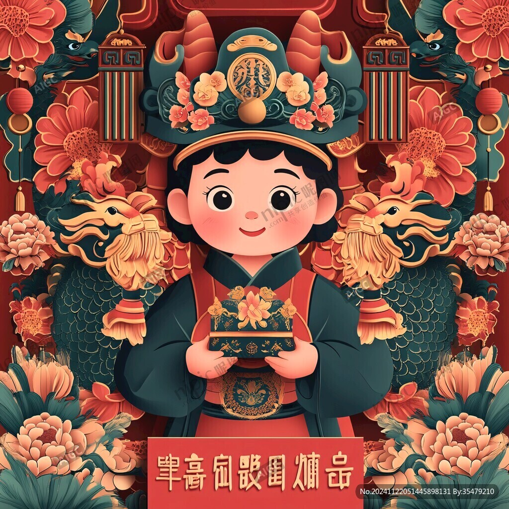 恭喜發財文創插畫