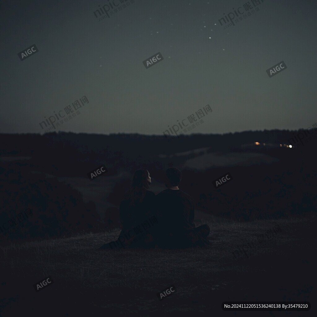 月光下的兩人