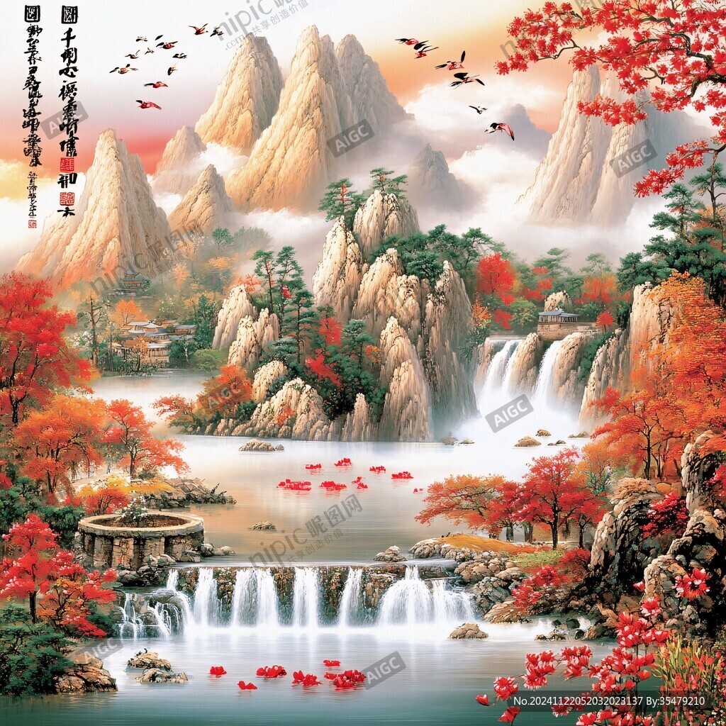 鴻運當頭山水