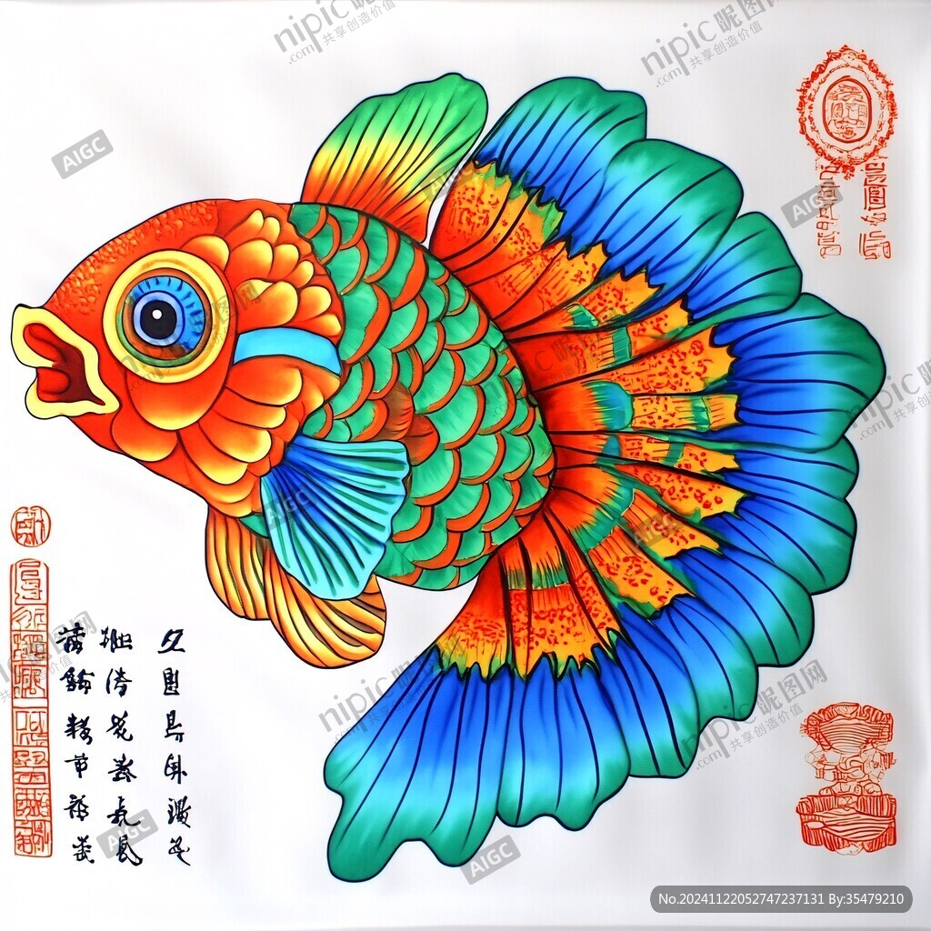 年年有魚吉祥畫