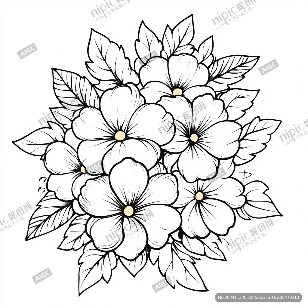 芙蓉花線稿