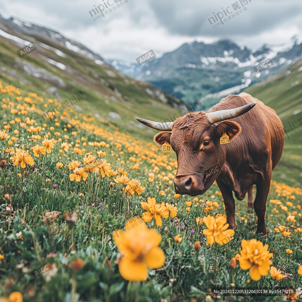 山巒草地牛
