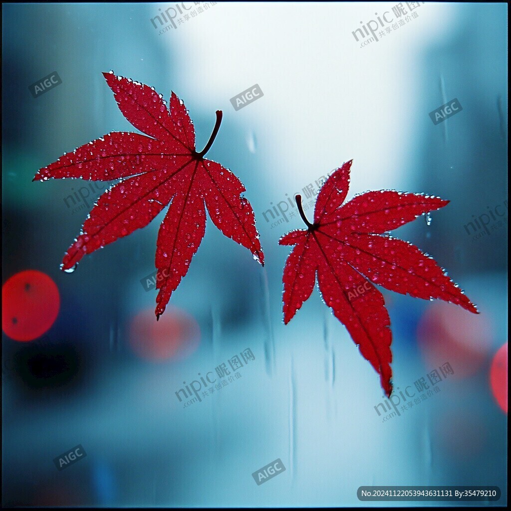 雨中紅楓
