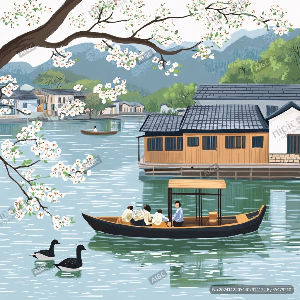 春江泛舟