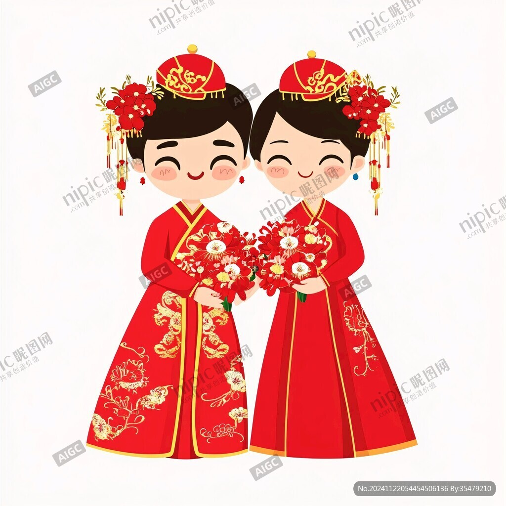 卡通中式新人