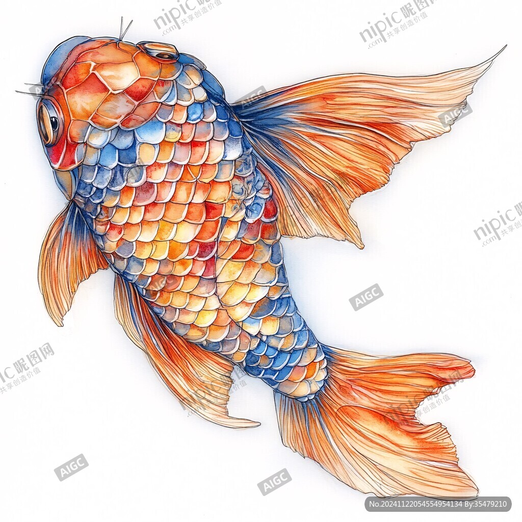 創意手繪金魚