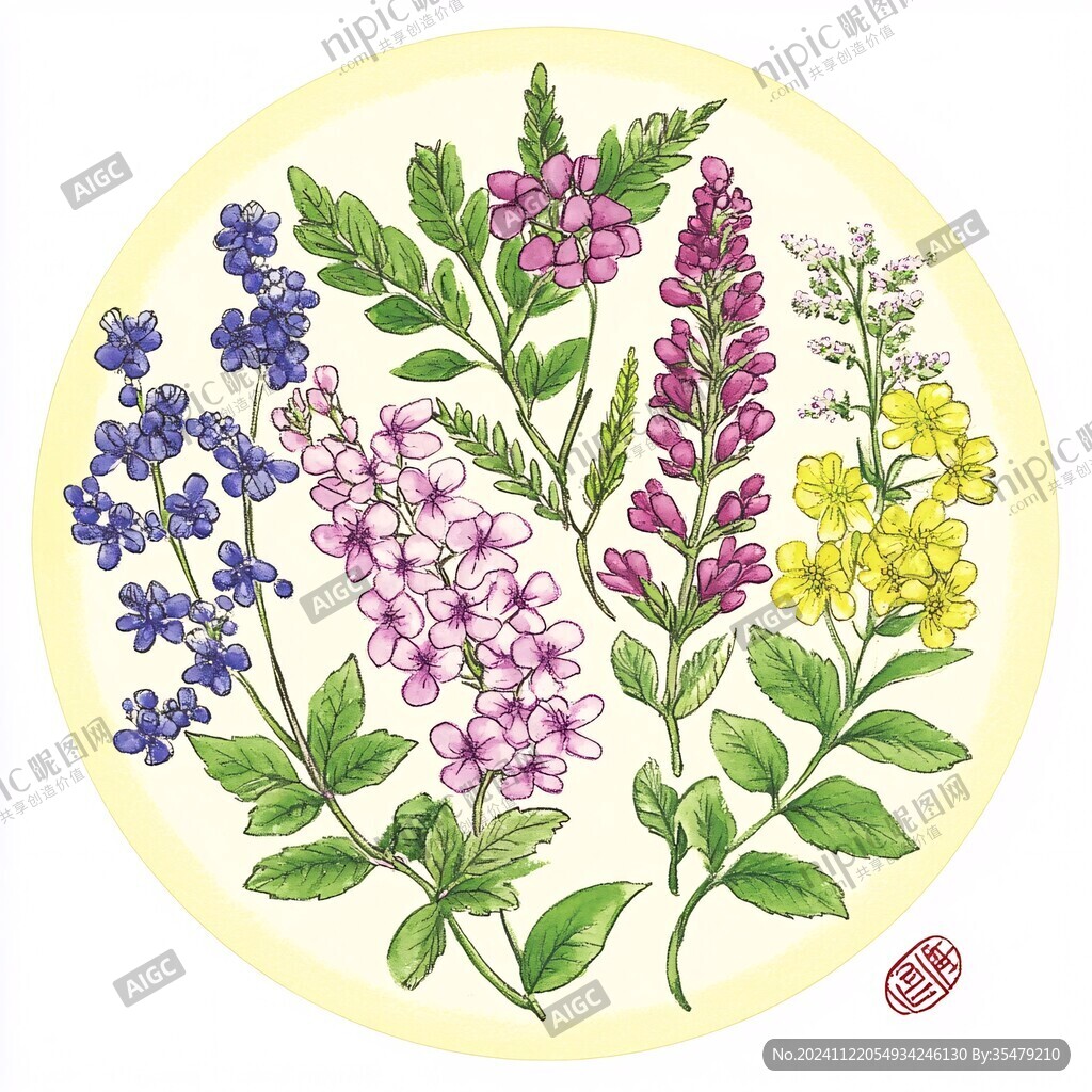 黃芪花手繪