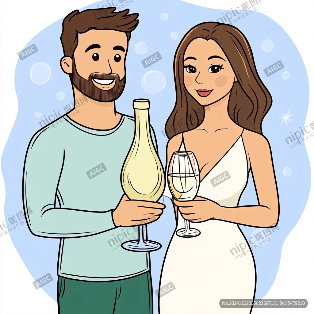 孕期夫妻插畫