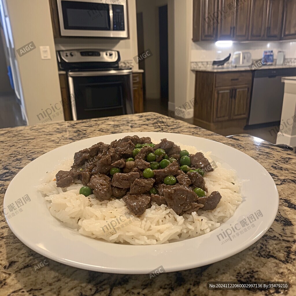 干炒免冶牛肉配飯