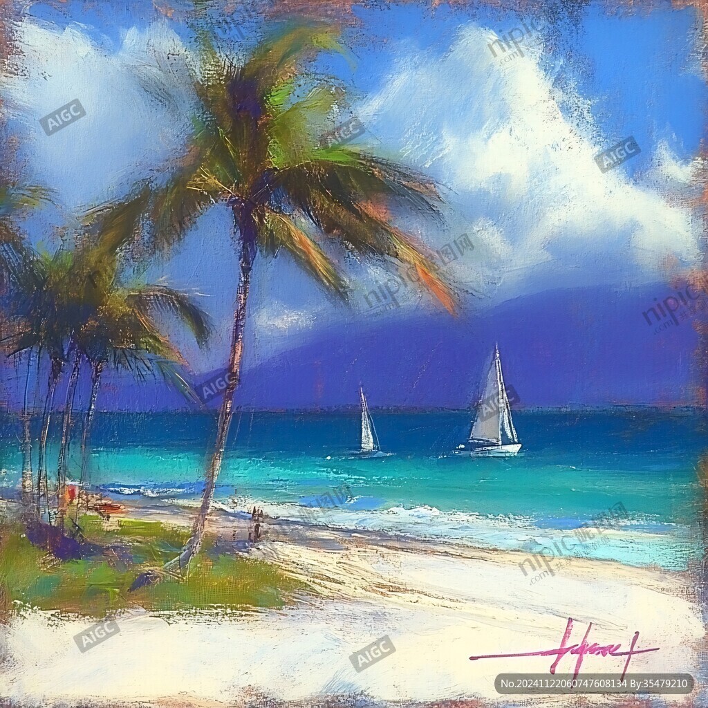 海灘風(fēng)景畫