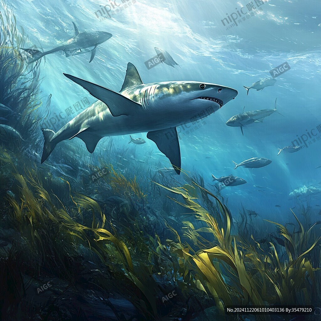 海洋鯊魚3d畫