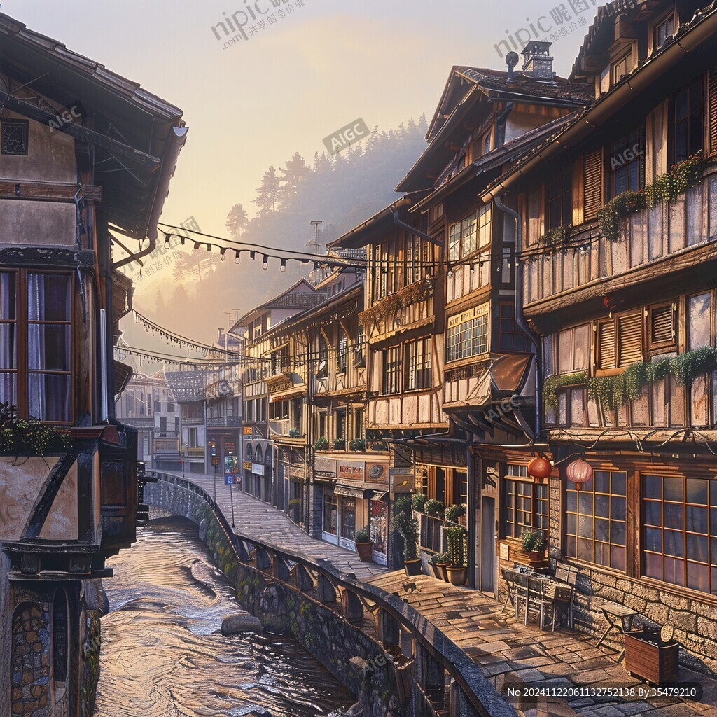 吊腳樓插畫
