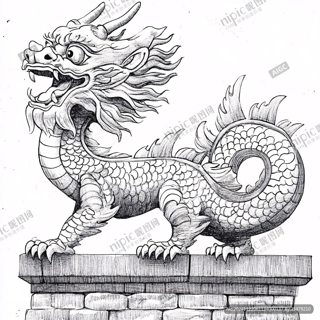 龍頭線描畫