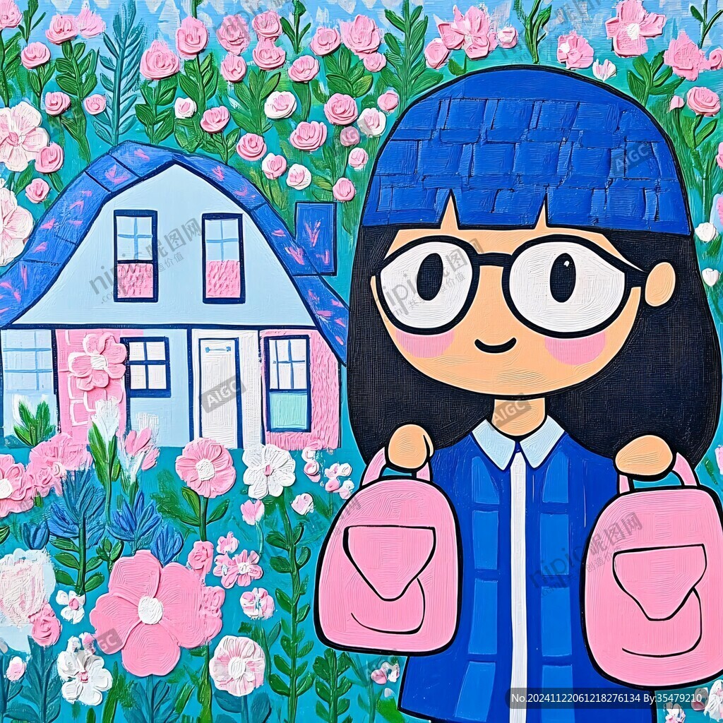 包包插畫女孩