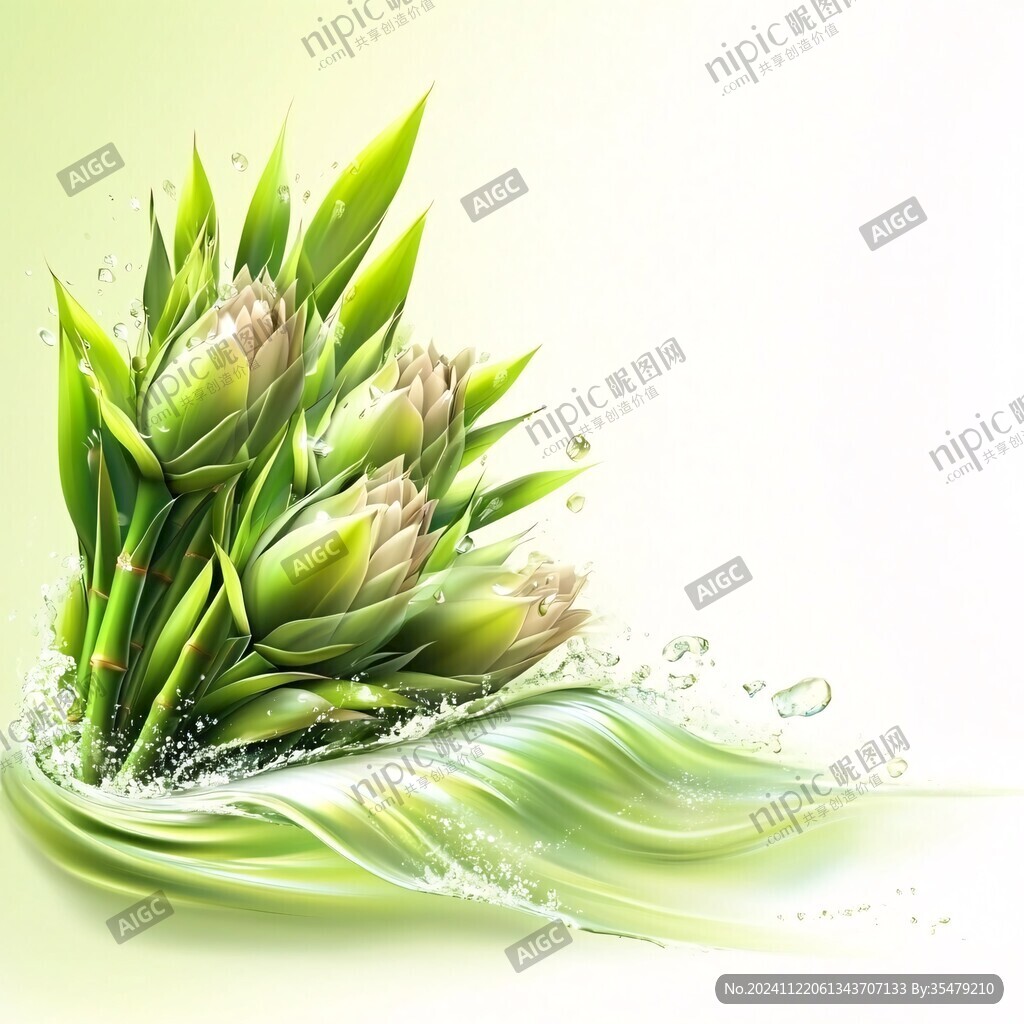 綠色小麥插畫