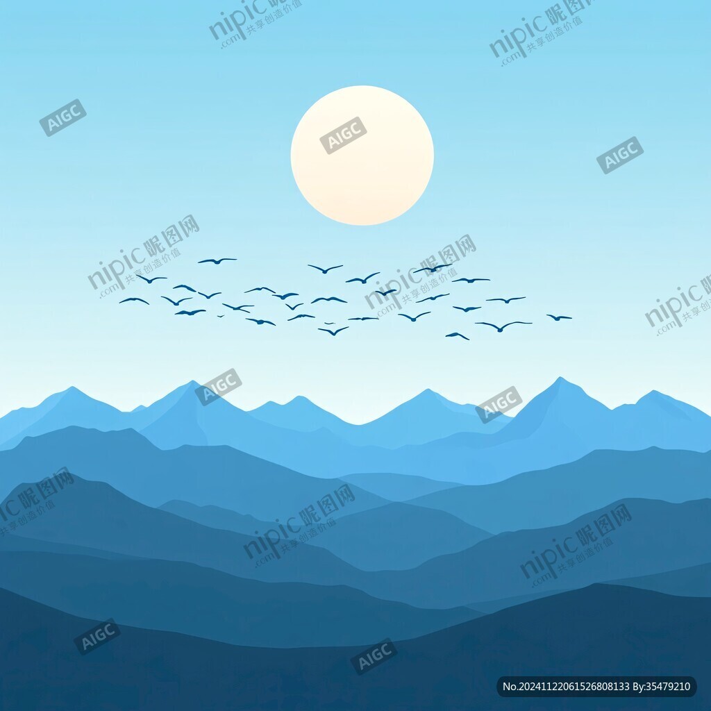 簡約風景插畫
