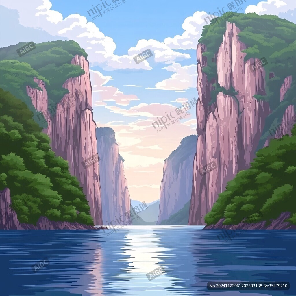 瞿塘峽插畫