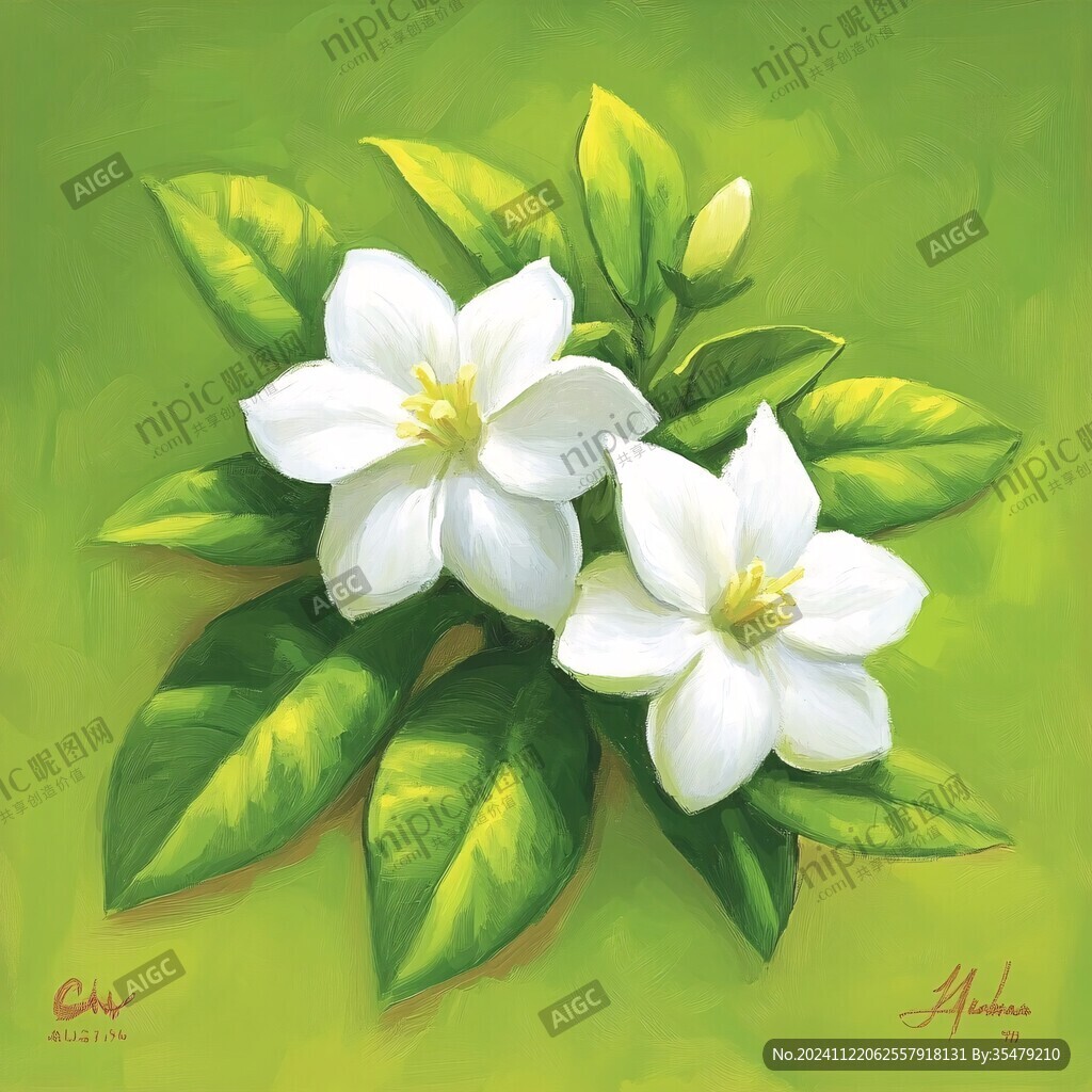 茉莉花繪畫