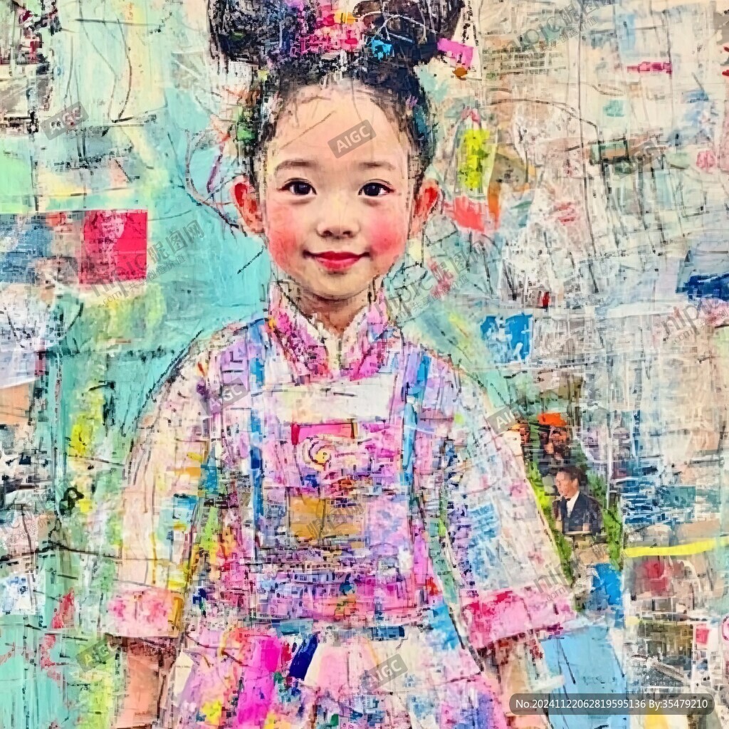 兒童厚涂油畫肌理
