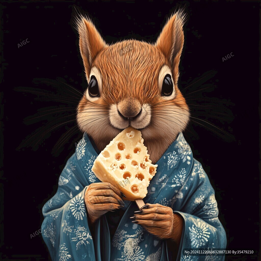 松鼠零食包裝插畫
