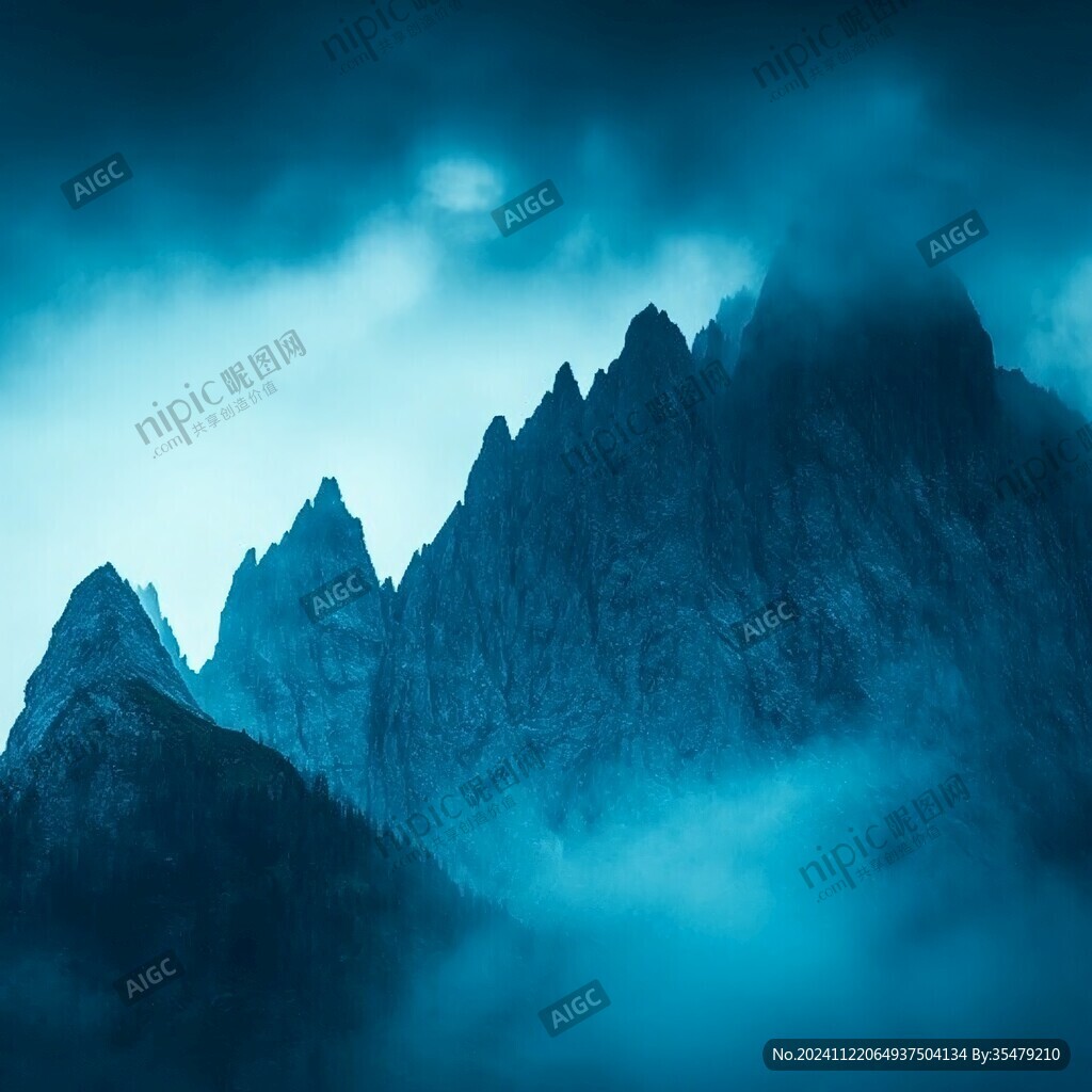 墨韻禪意山峰云霧意境