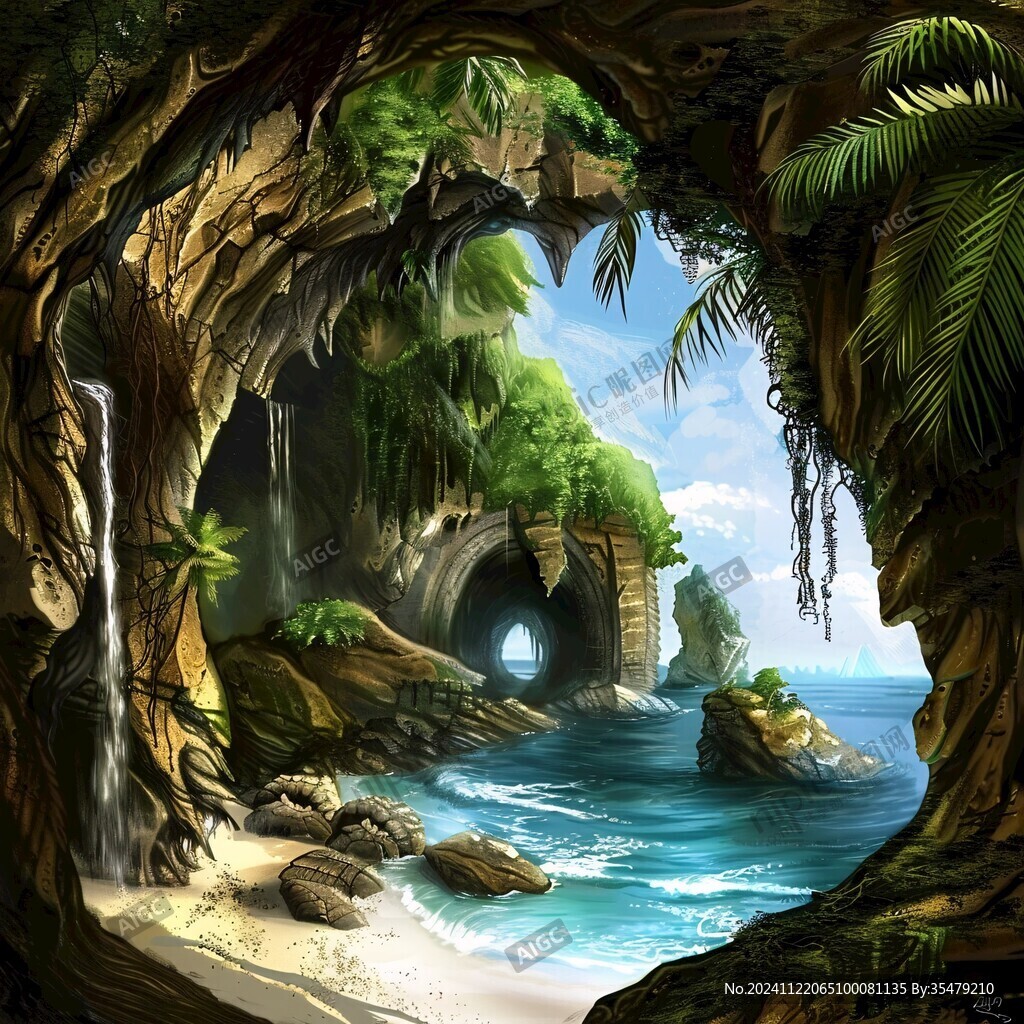 貫穿海島的山洞