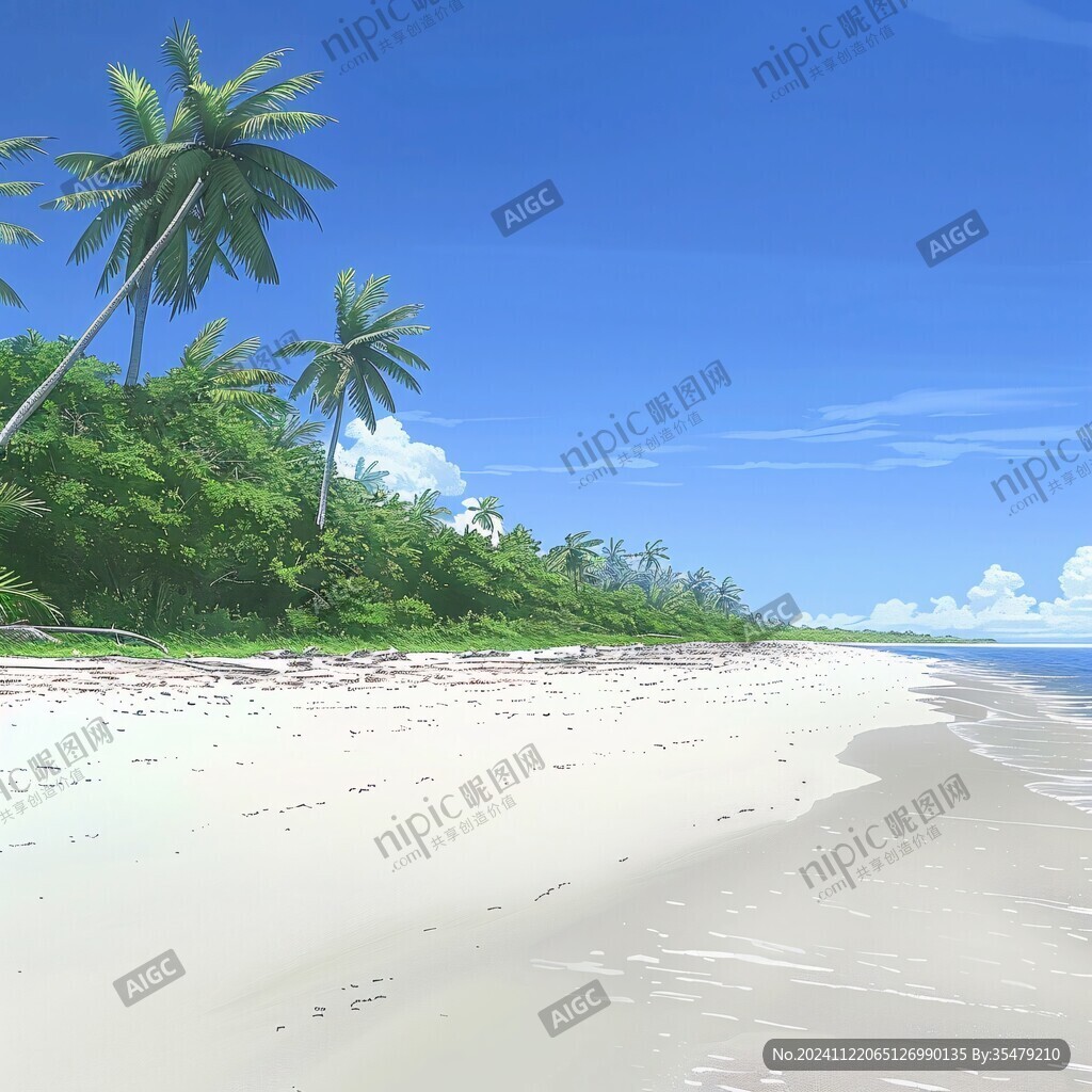 手繪海邊風(fēng)景
