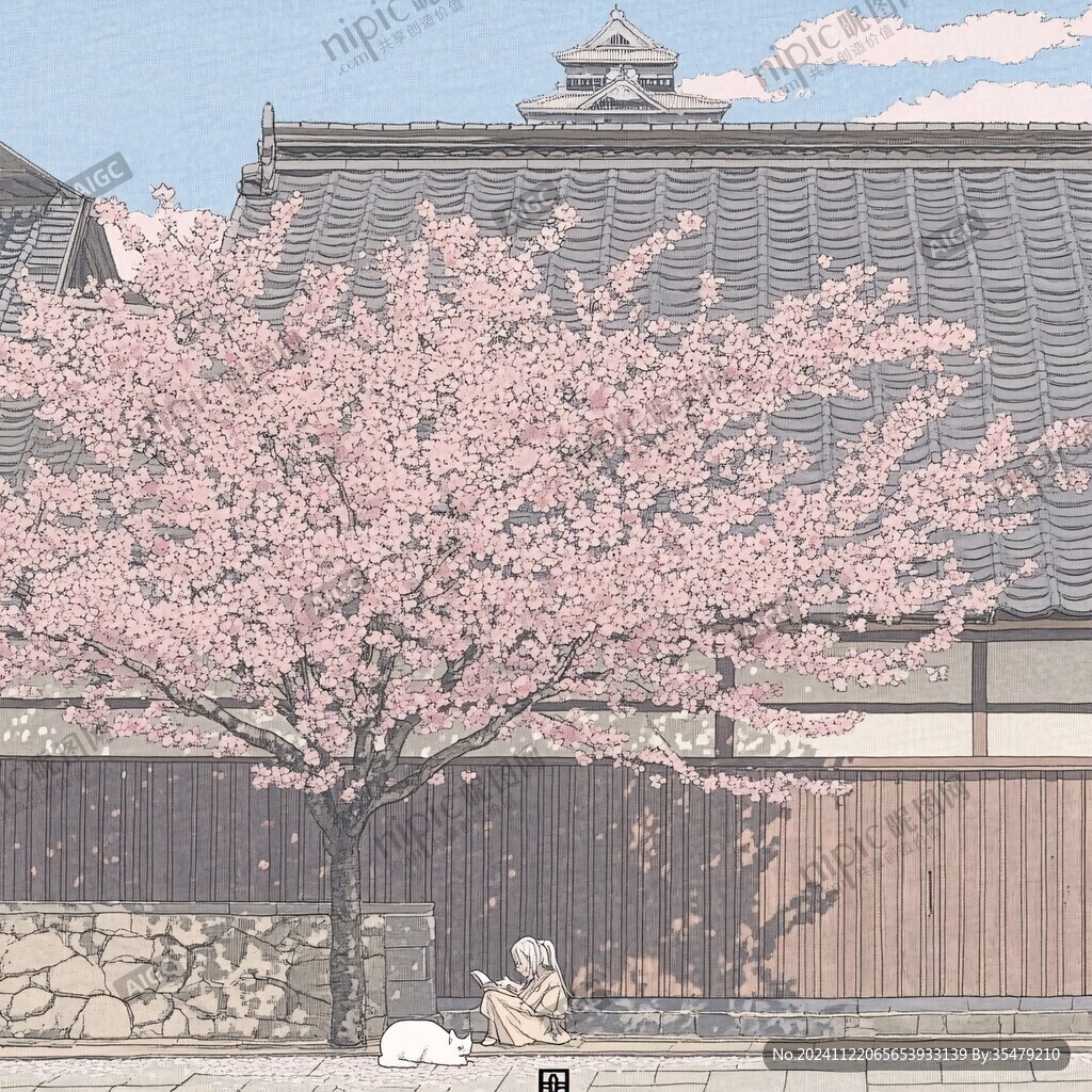 治愈系少女粉插畫(huà)