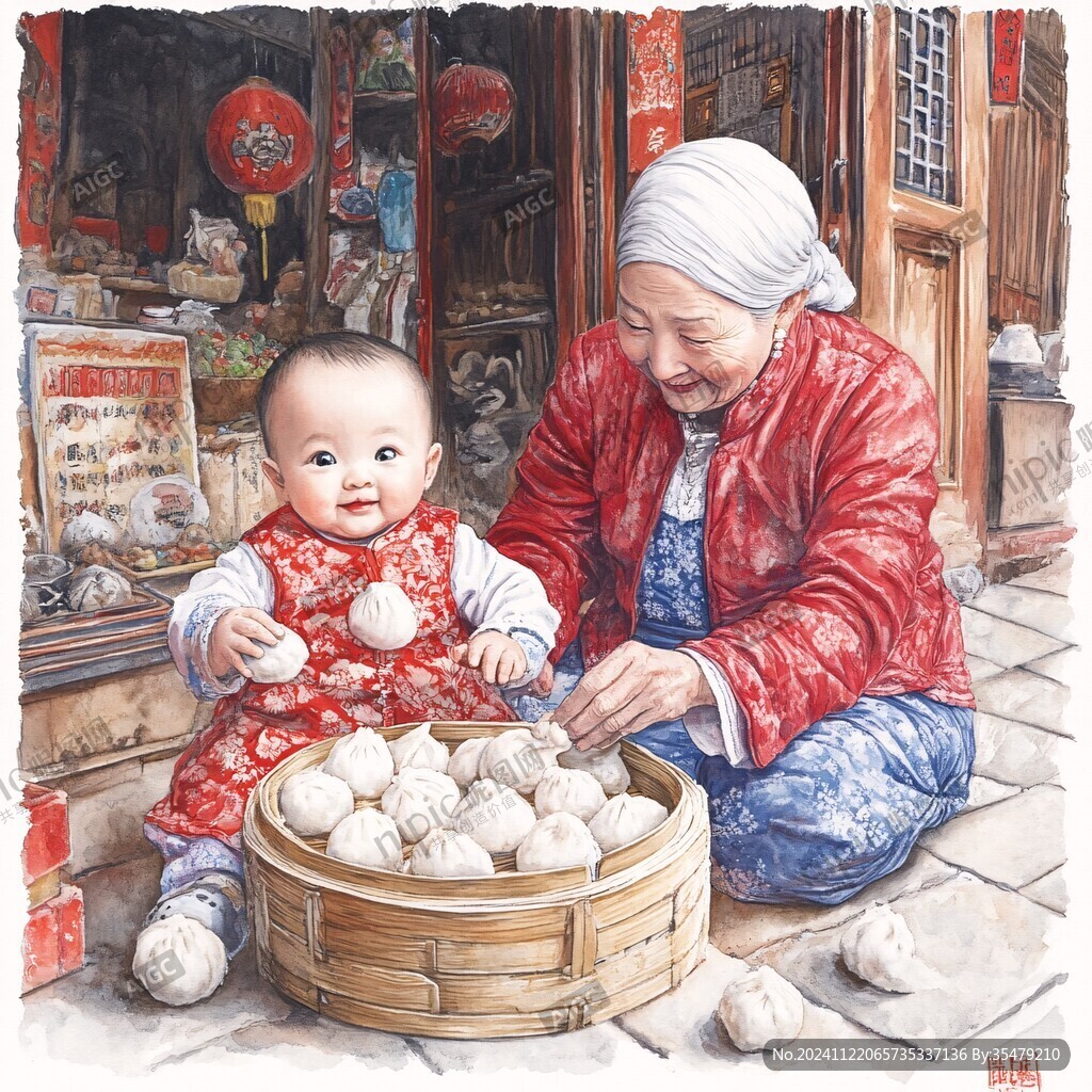 魚丸攤插畫