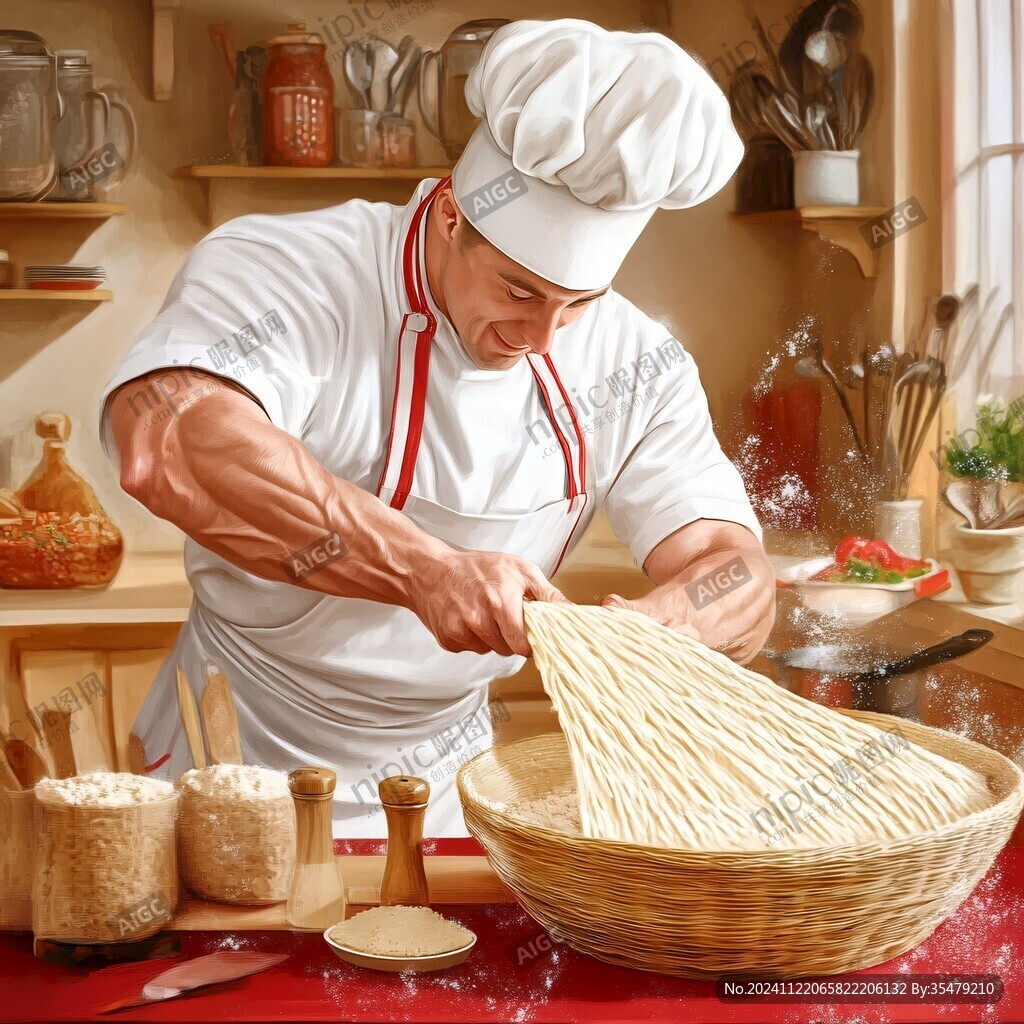 面食廚師素材