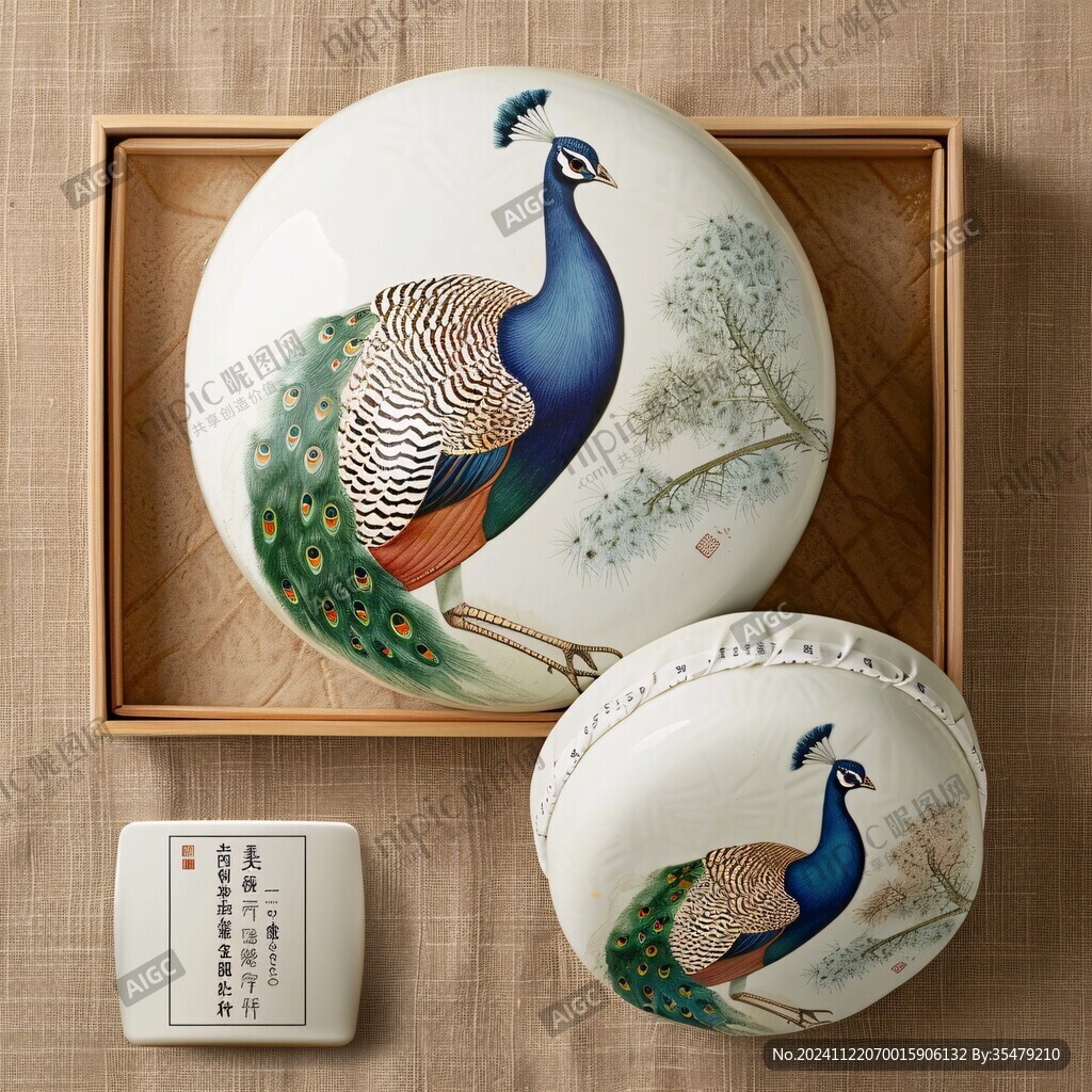 鸞鳥玄鳥朱雀禮盒插畫