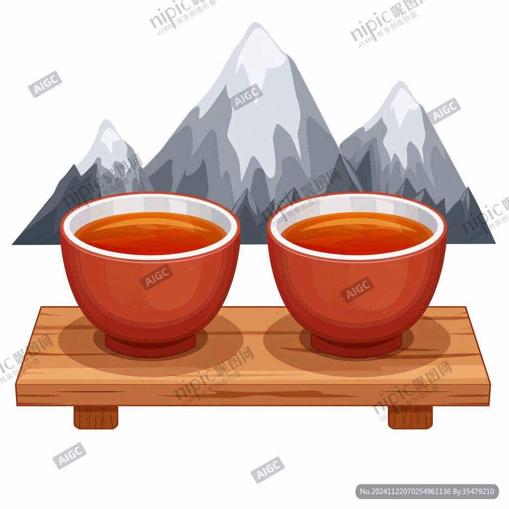酥油茶插畫(huà)