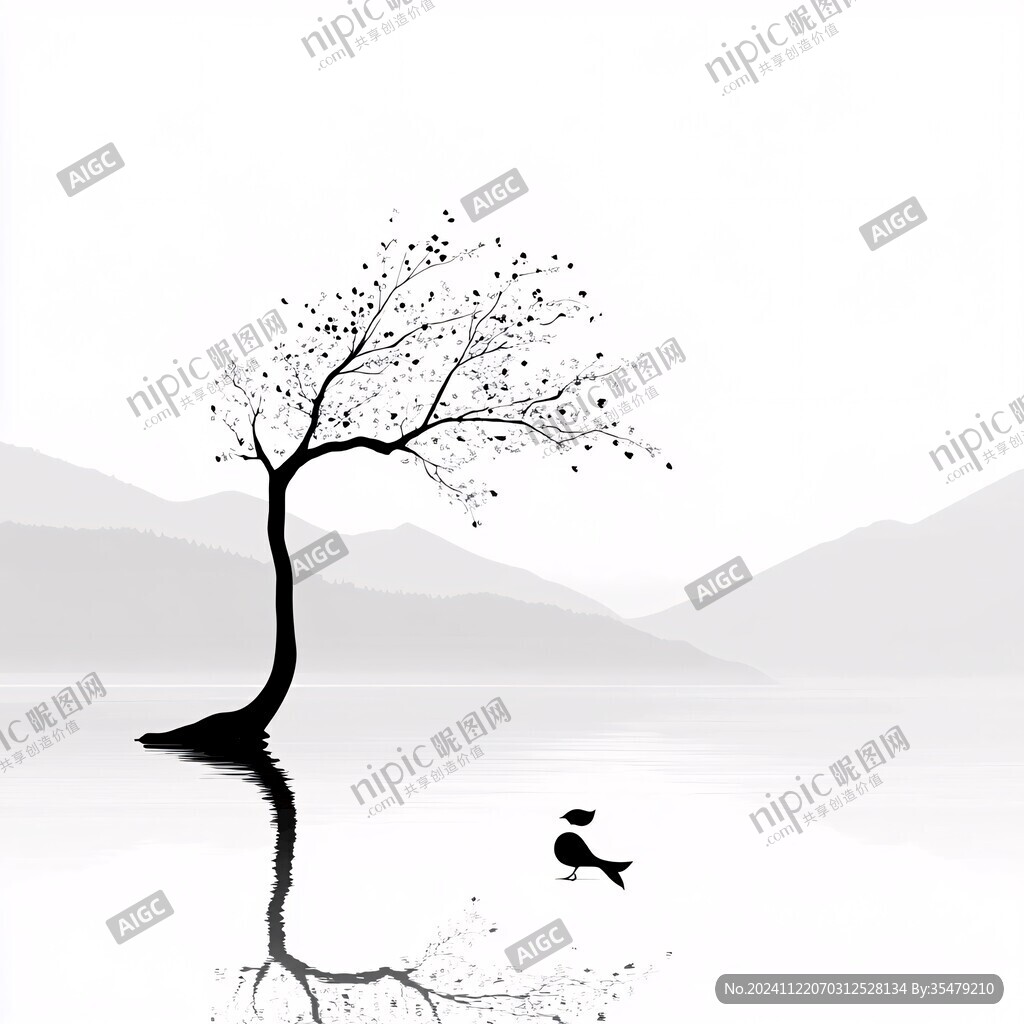 意境水墨枯樹