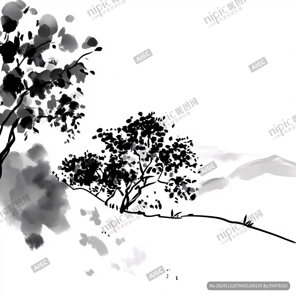 水墨樹畫