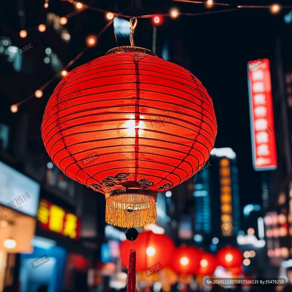 紅色新年燈籠街拍