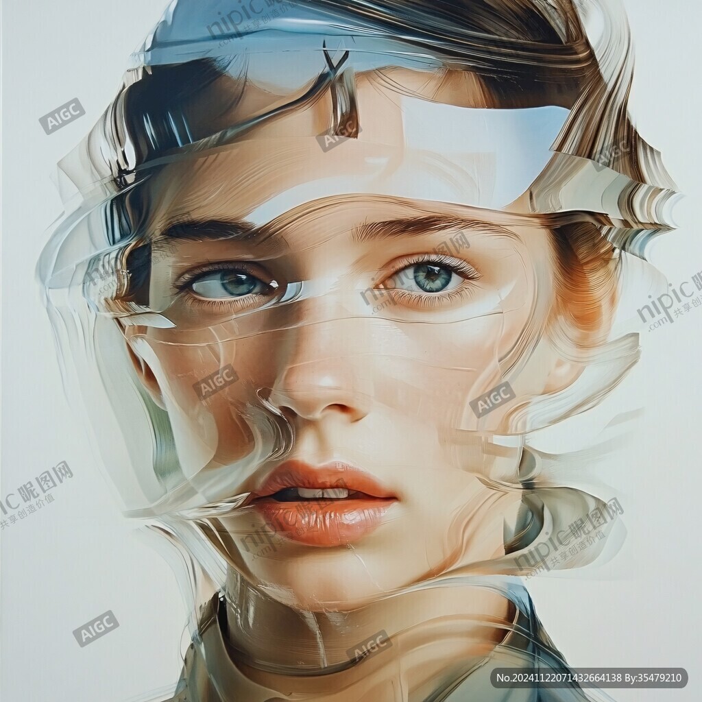扭曲人像插畫