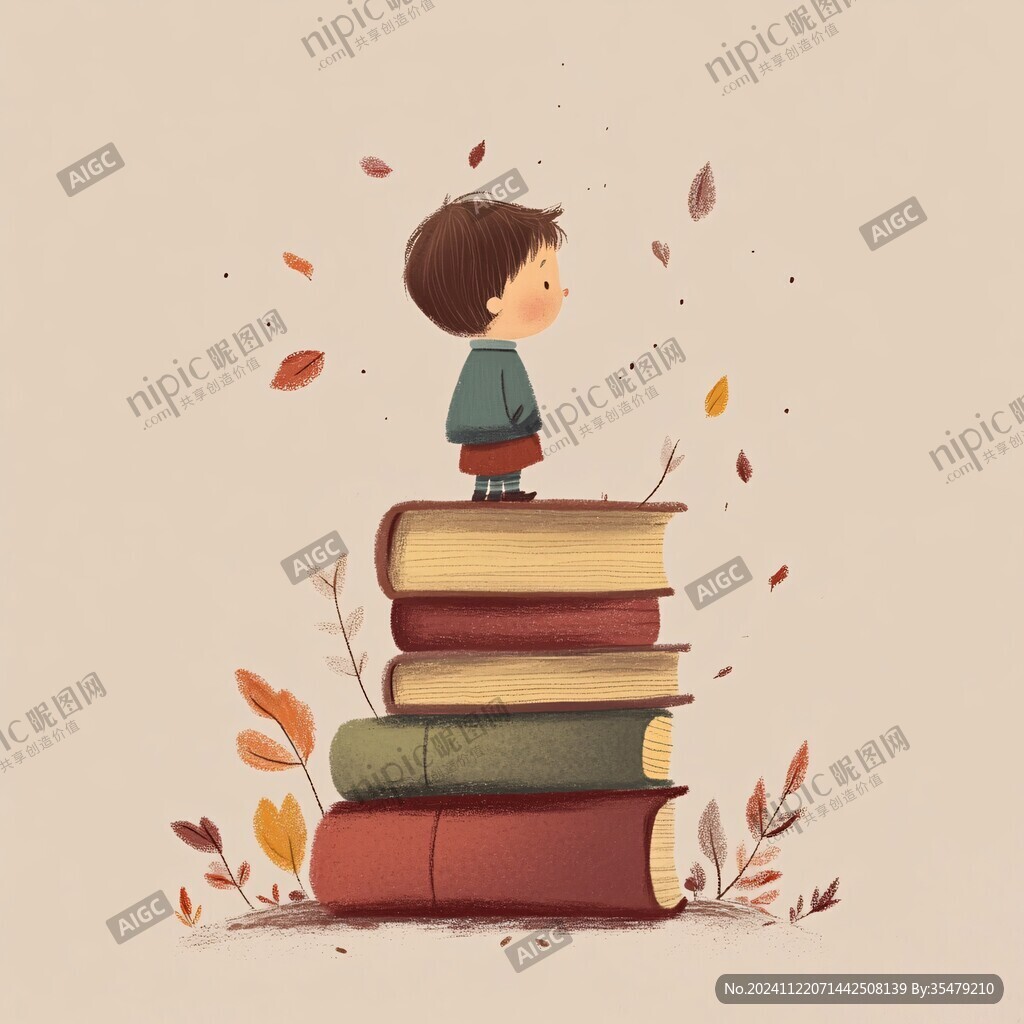讀書兒童插畫