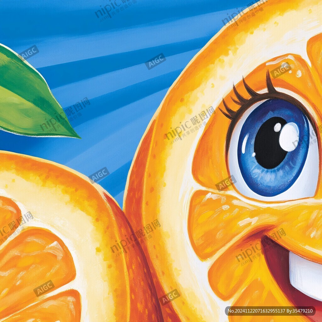 果凍橙包裝插畫