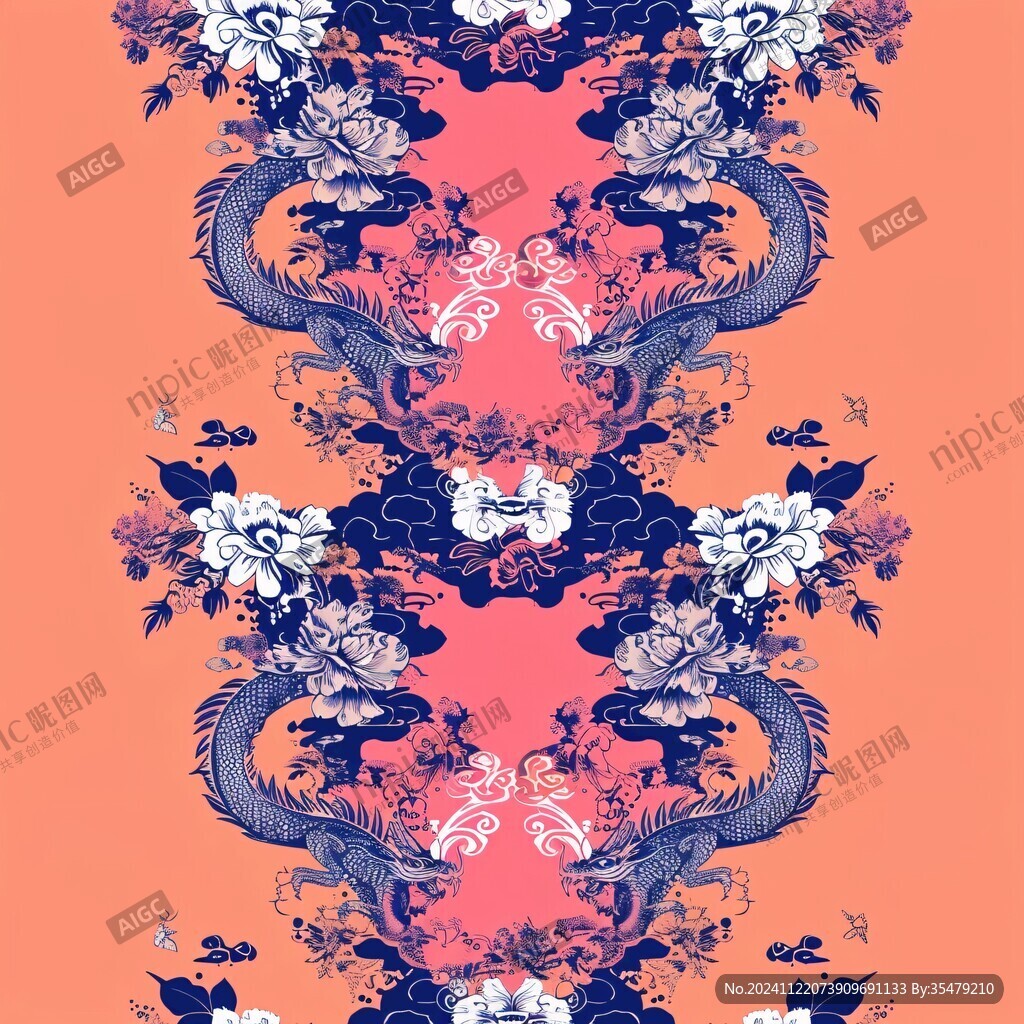 蛇玫瑰提花印花