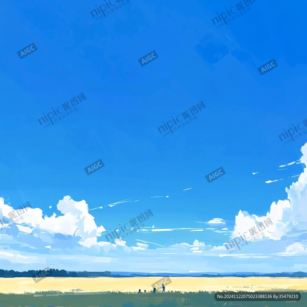 插畫藍(lán)天白云