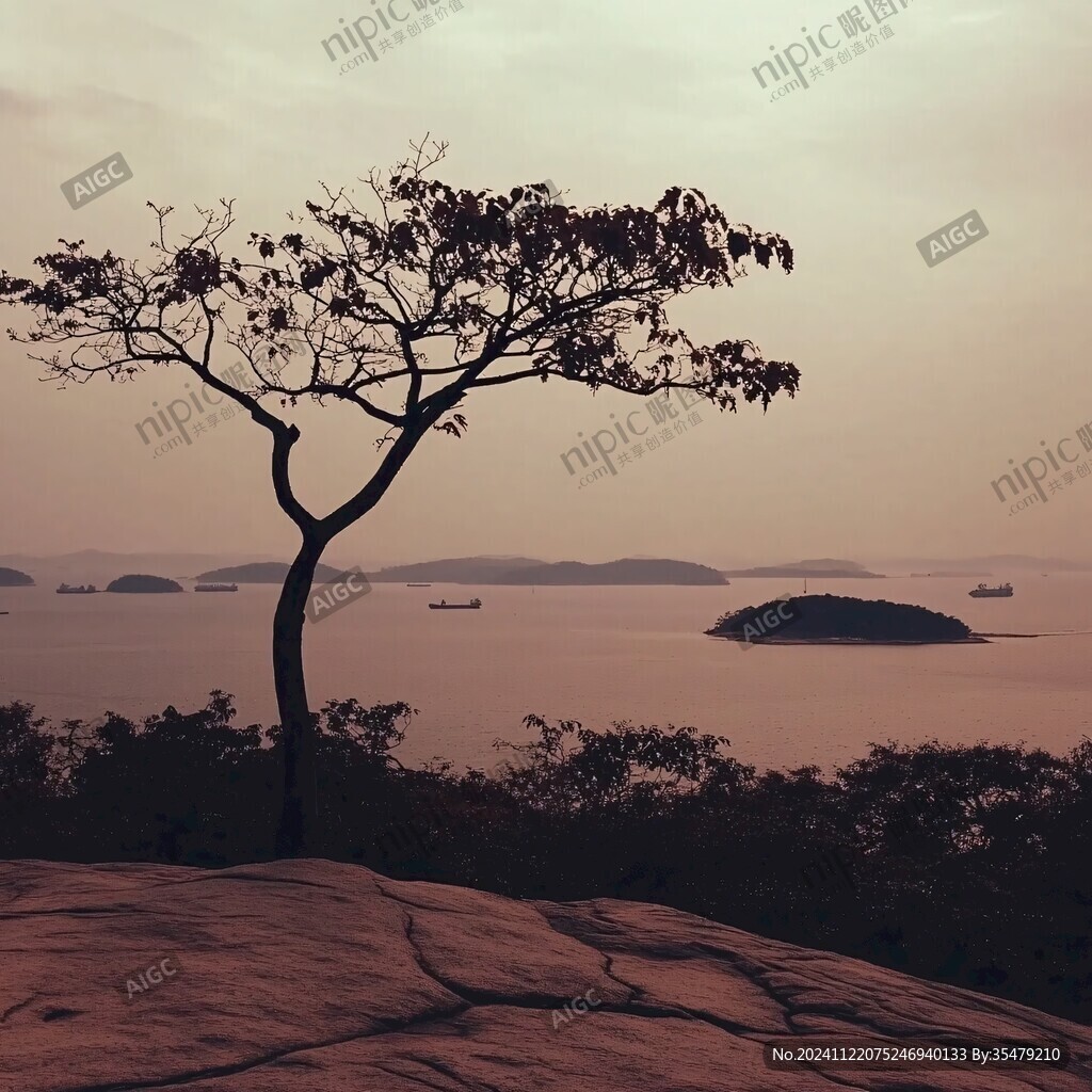 石頭頂上的樹