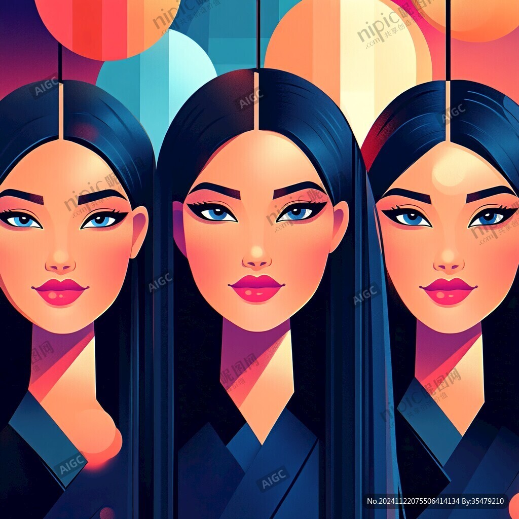 不同膚色女性