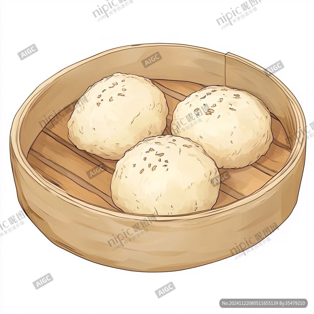 蒸饅頭插畫