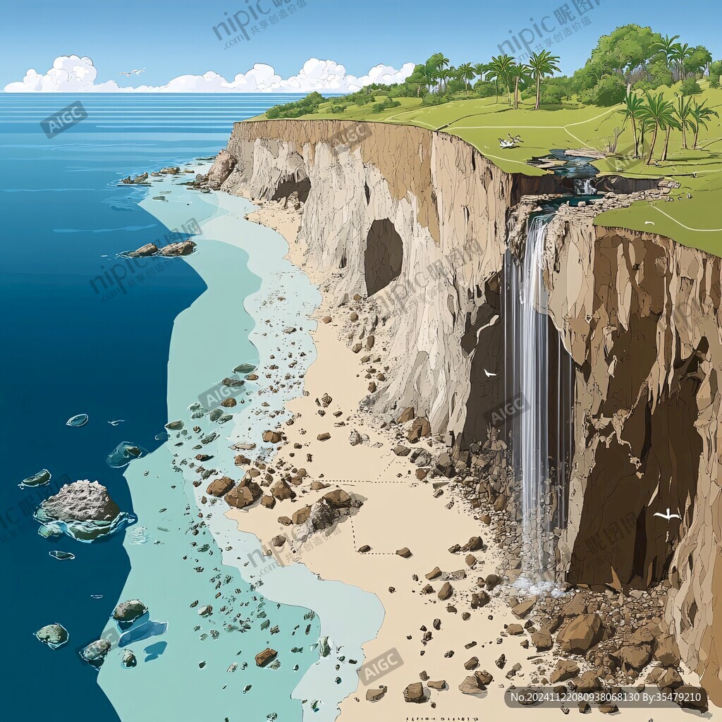海岸瀑布