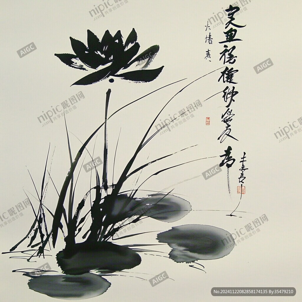 殘荷墻貼畫