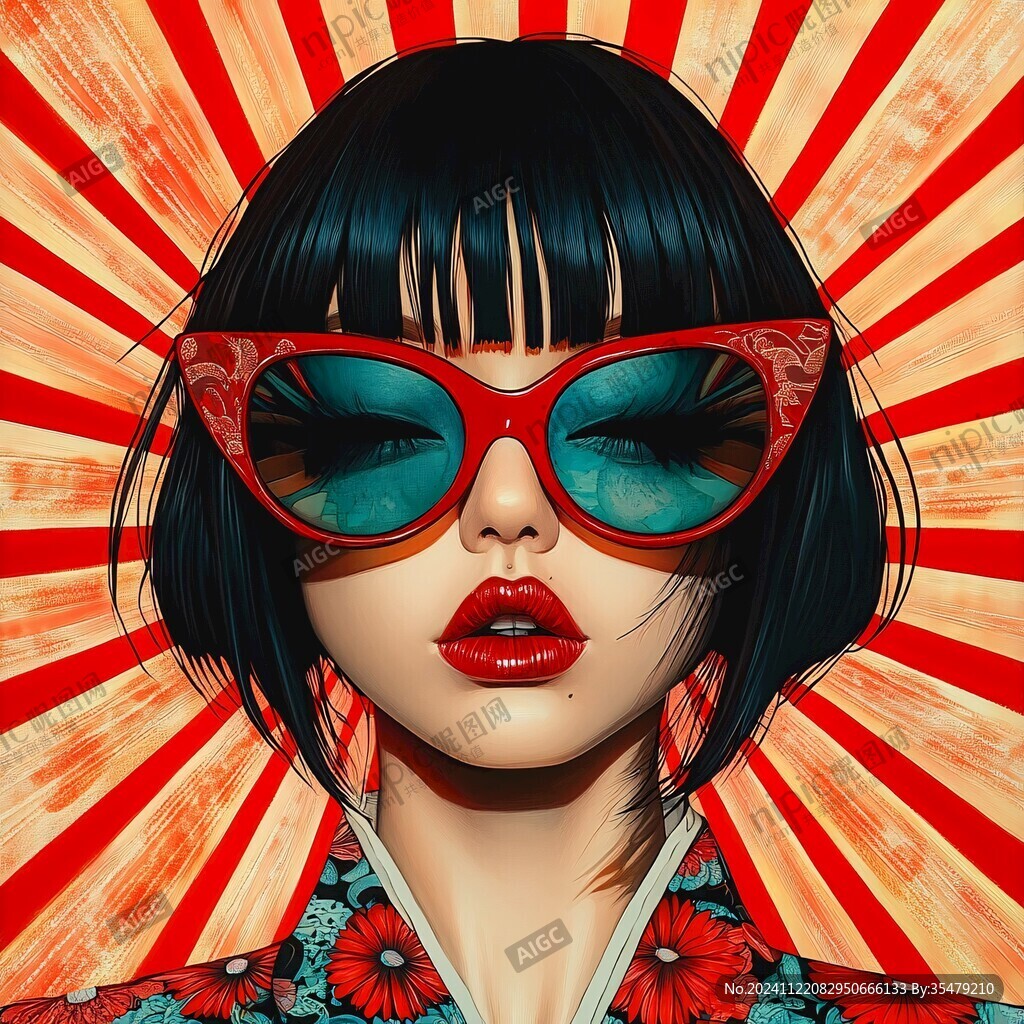 墨鏡人物插畫