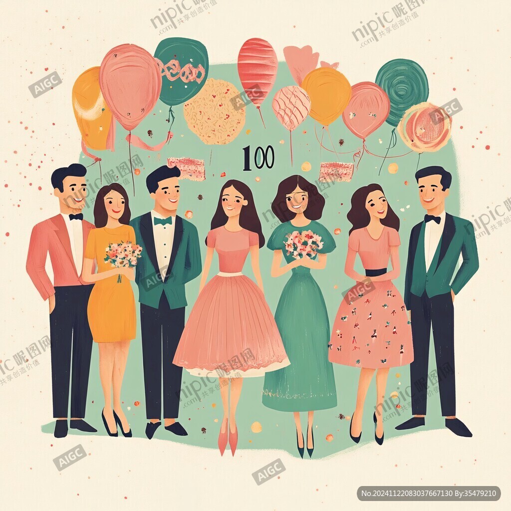 婚慶人物插畫
