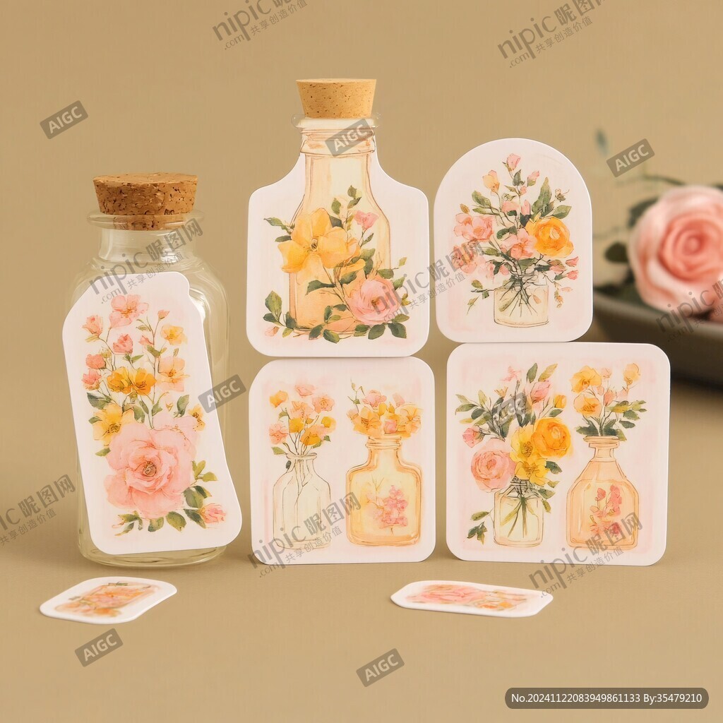 花果酒瓶貼