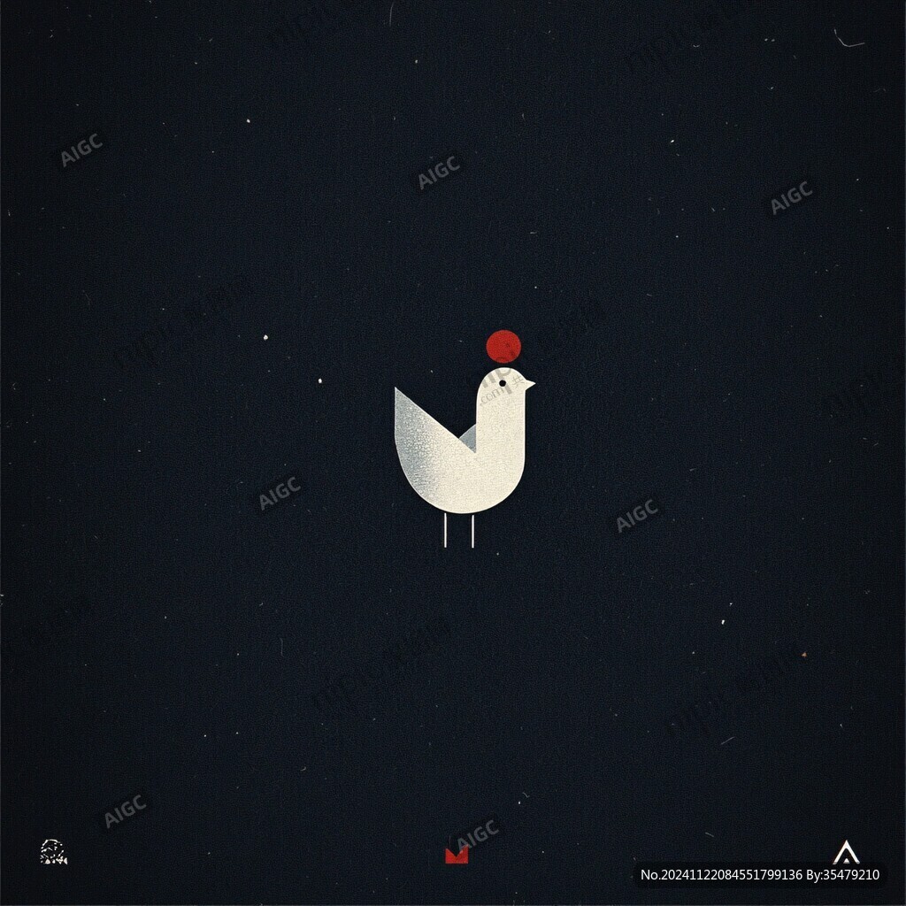 扁平風雞插畫