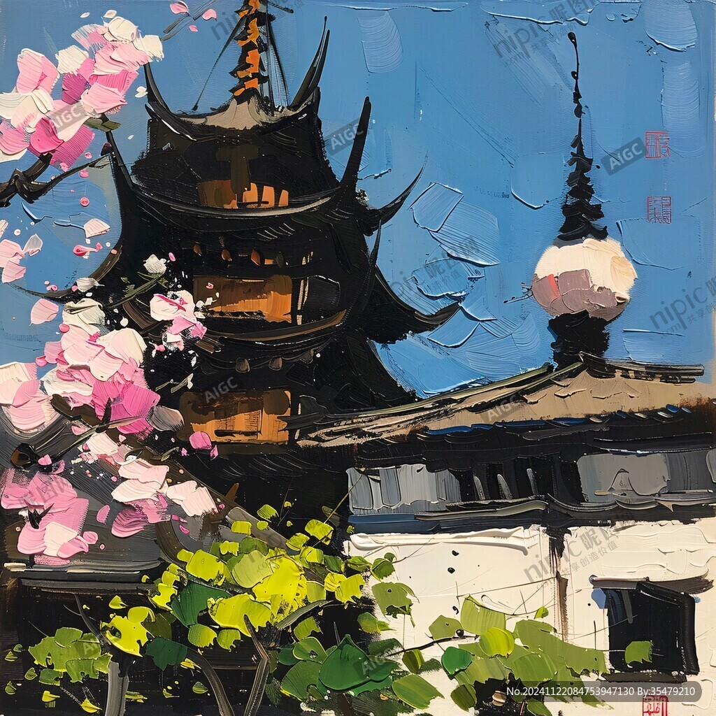 油畫江南
